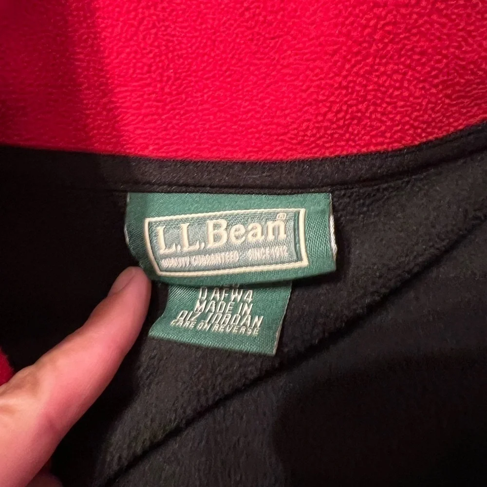 Men’s L.L. Bean Red Embroidered Fleece zip-up Jacket Polartec size large